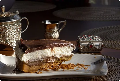 Cake served on plate